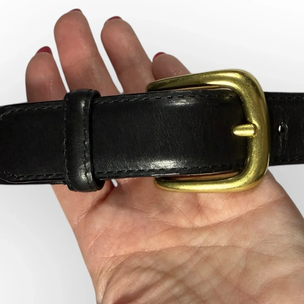 Big Men’s Sleek Black‎ Belt with Solid Brass Buckle